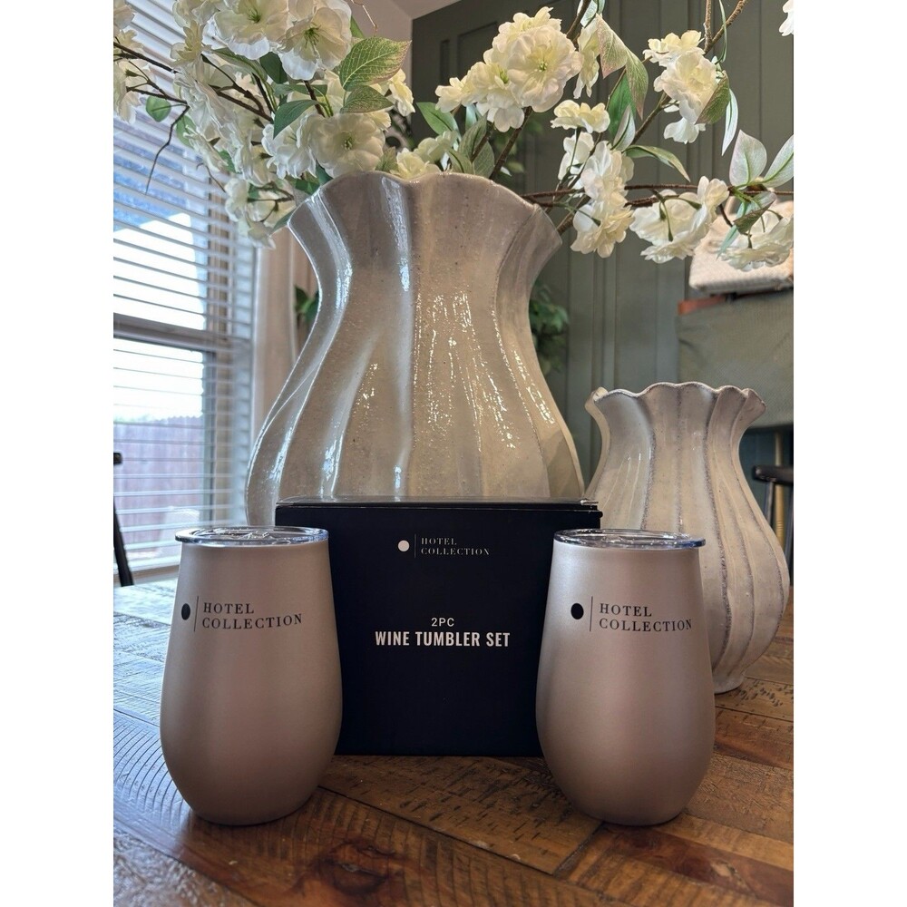 Hotel Collection 2-Pack Insulated Wine Tumblers Champagne Stainless Steel $62.95